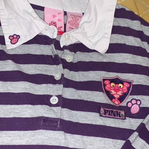 PINK PANTHER VINTAGE ‘rugby’ shirt Y2K - Picture 11 of 13